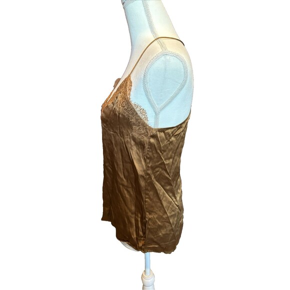 Cami NYC Womens Spaghetti Strap Lace Trim Silk Camisole Top Caramel Size XS - Picture 4 of 10